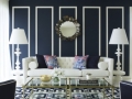 Navy Walls + White Moulding
