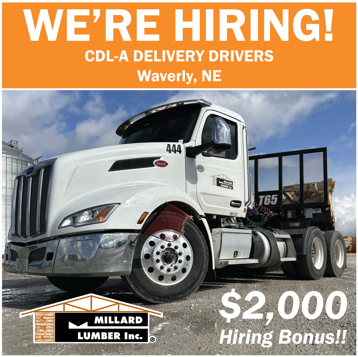 We are Hiring for CDL-A Drivers!
